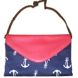 J. Crew Sailor Nautical Mariner Anchor Clutch Bag